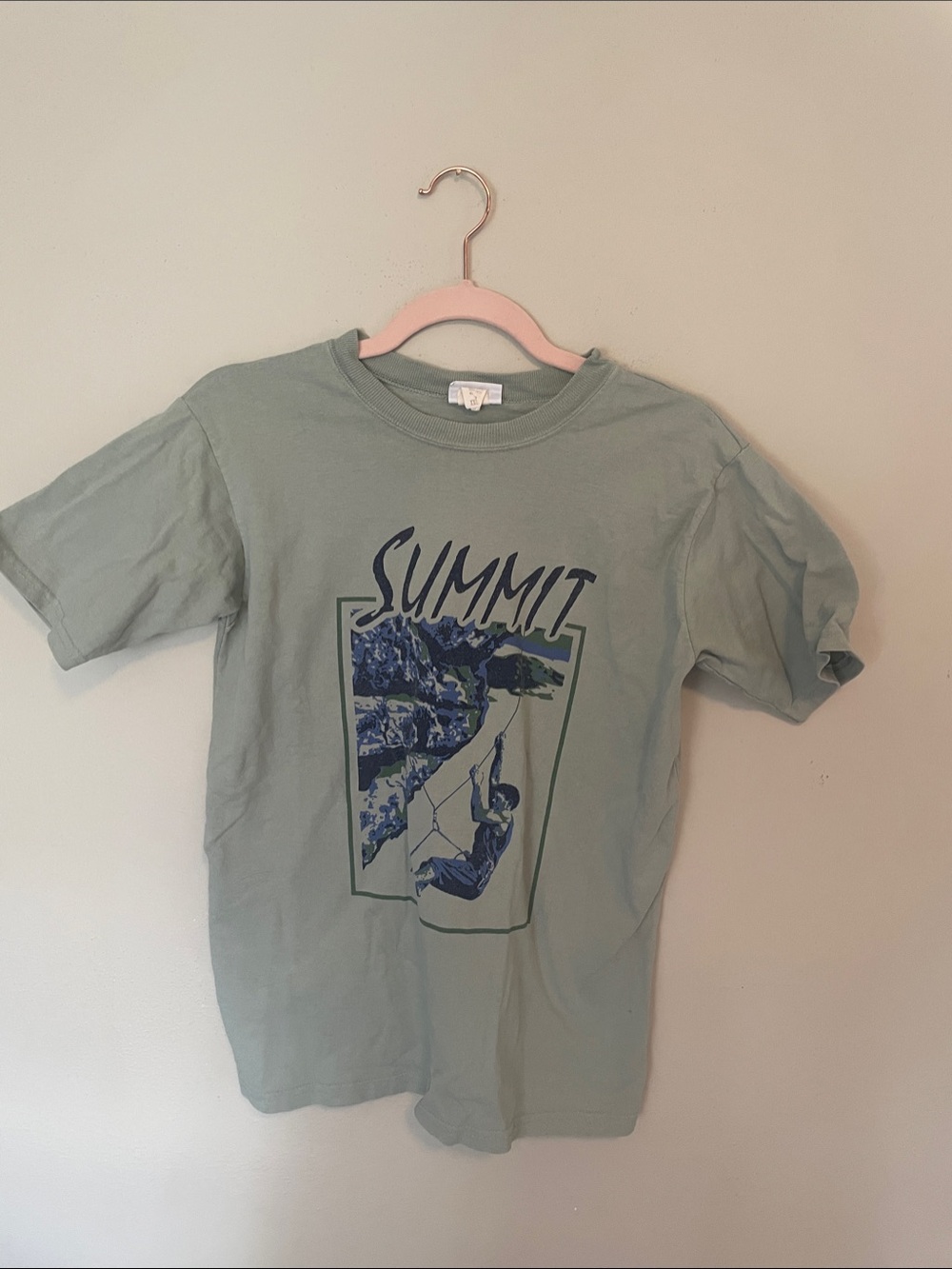 Kids Summit Graphic Swim Tee in Sage Green